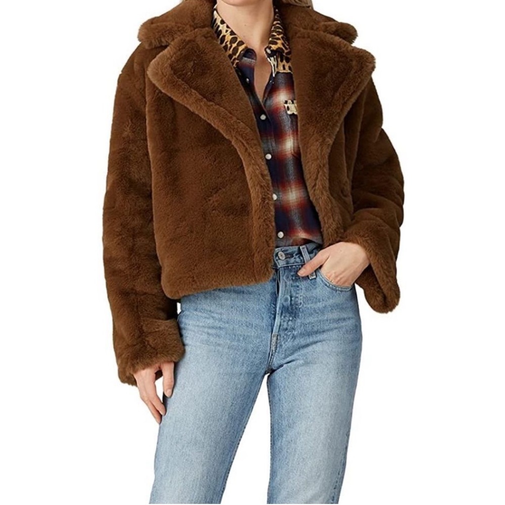 BB Dakota “Big Time Plush Jacket” in Dk Brown S NWOT
